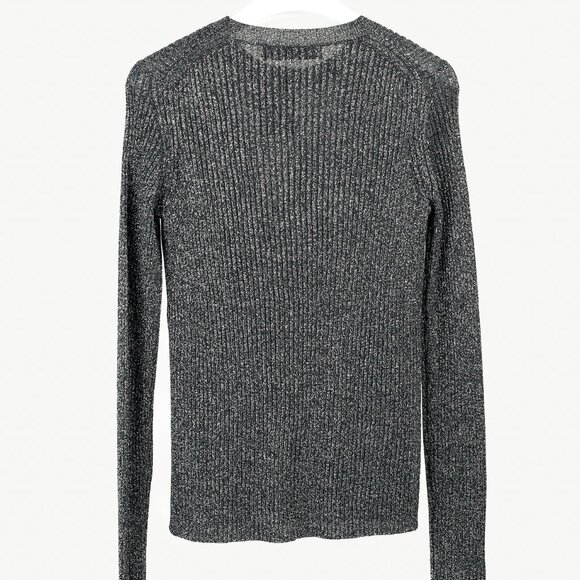 Proenza Schouler White Label Black & Silver Lurex Ribbed-Knit Sweater - Picture 3 of 9